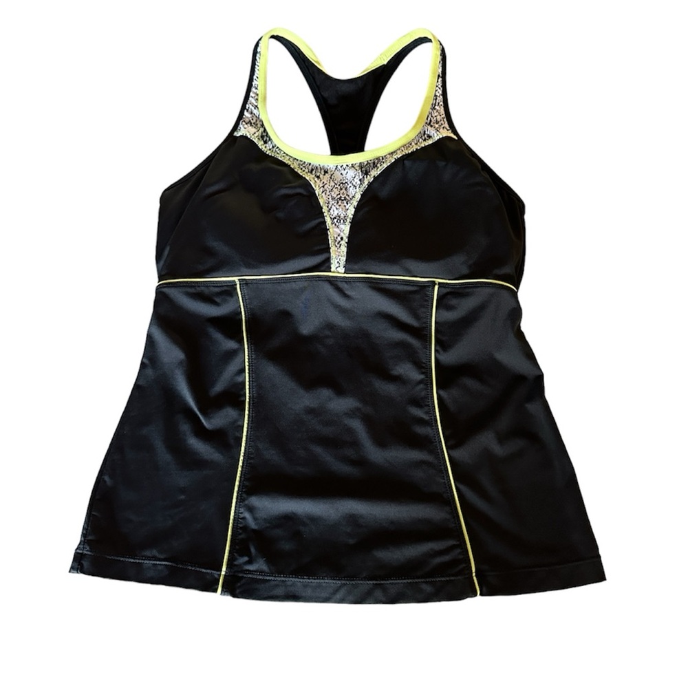 Athleta Black Torpedo Tankini T- Back Top Medium Tall